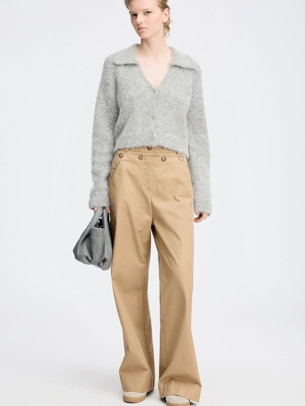 Munthe "Roxas" Cropped Cardigan in Grey, size 36 - Picture 7 of 8